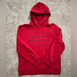 Tommy Hilfiger Red Sweatshirt Classic Pullover Hoodie